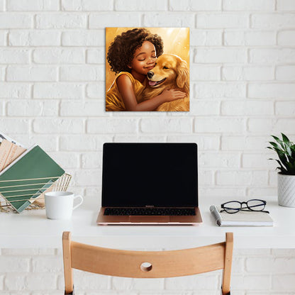 Young Girl Dog Heartwarming Embrace