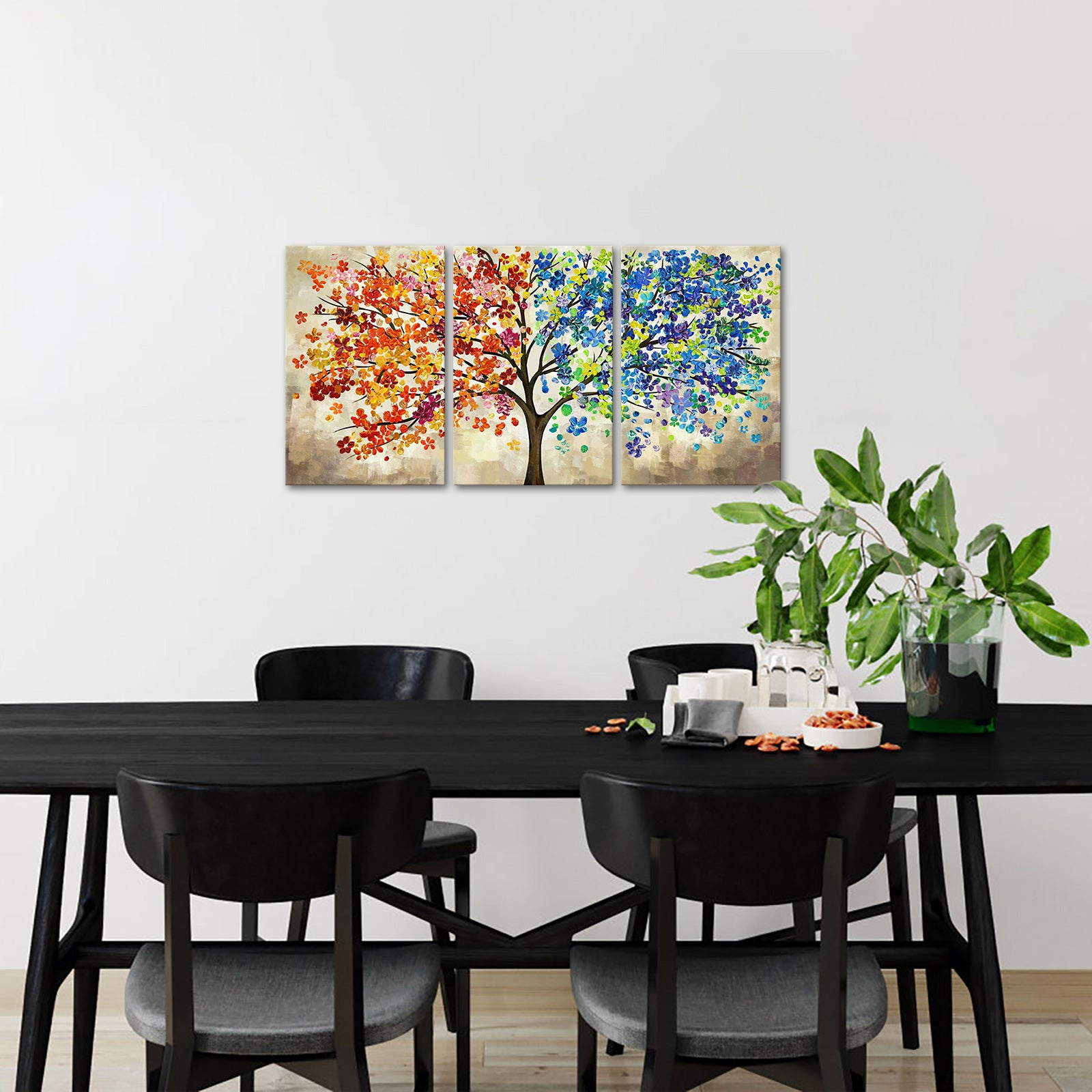 Triptych Two-color Tree of Life Gallery Art Print