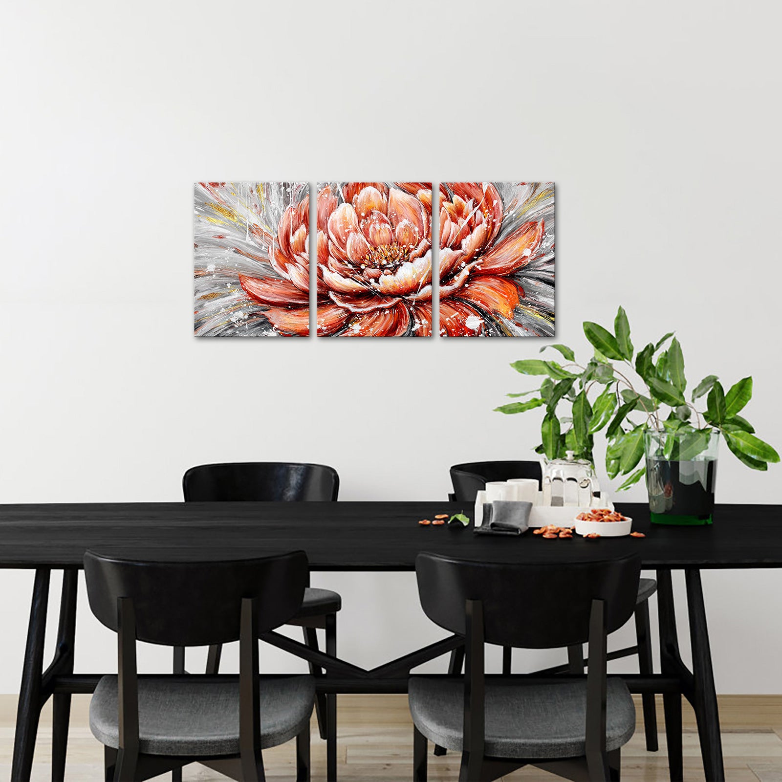 Triptych Peony Blooms canvas prints online