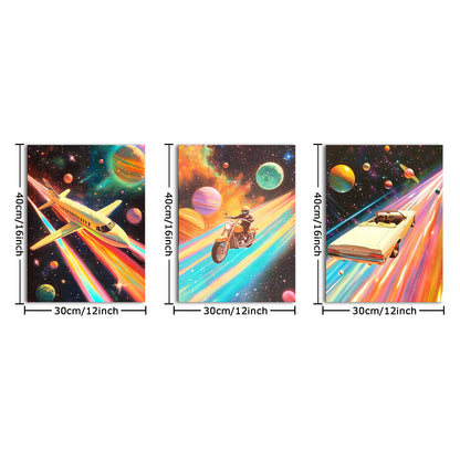 Vehicles Soaring Through Space