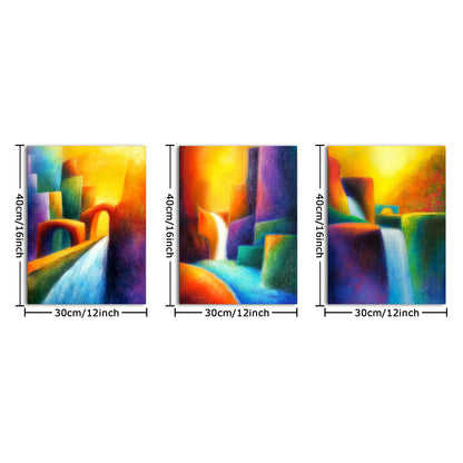 Abstract Colorful Waterfall Landscape