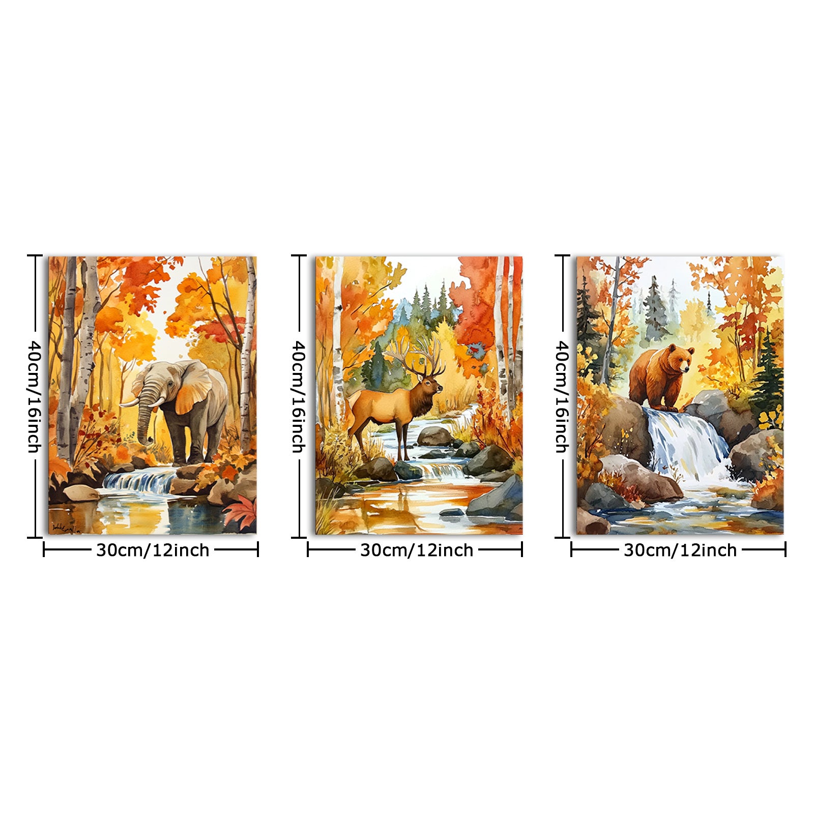 Autumnal Wildlife Elephant Bear Bear