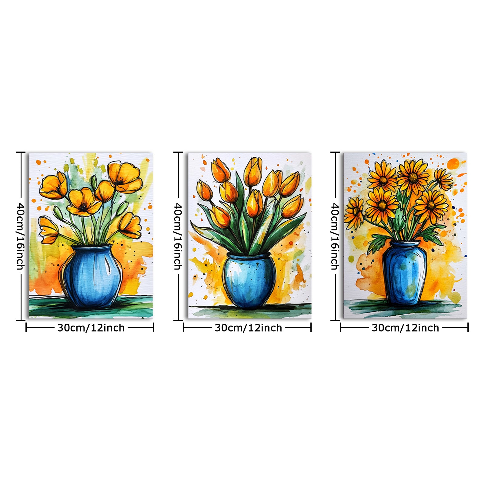 Poppies Tulips Daisies In Vase