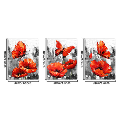 Red Butterfly Poppy Blossoms