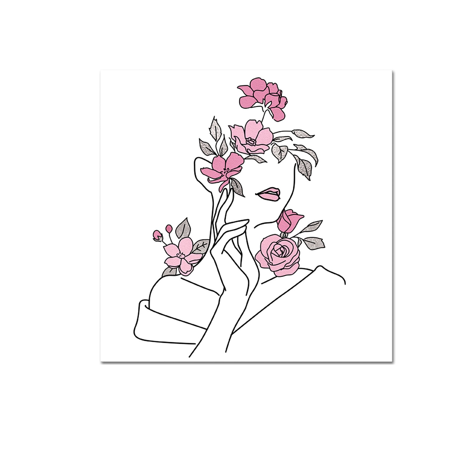 Minimalist Charming Woman 8x8 canvas prints