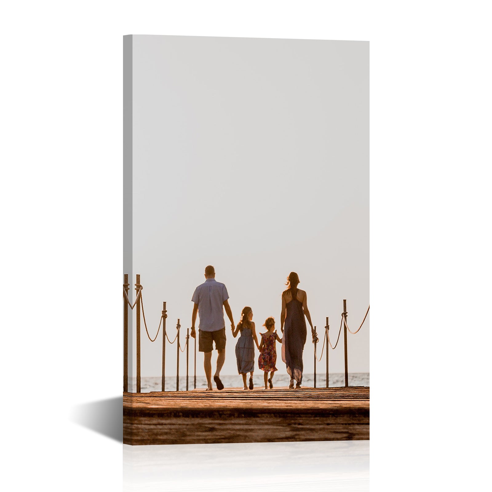 Frameless family photo canvas print