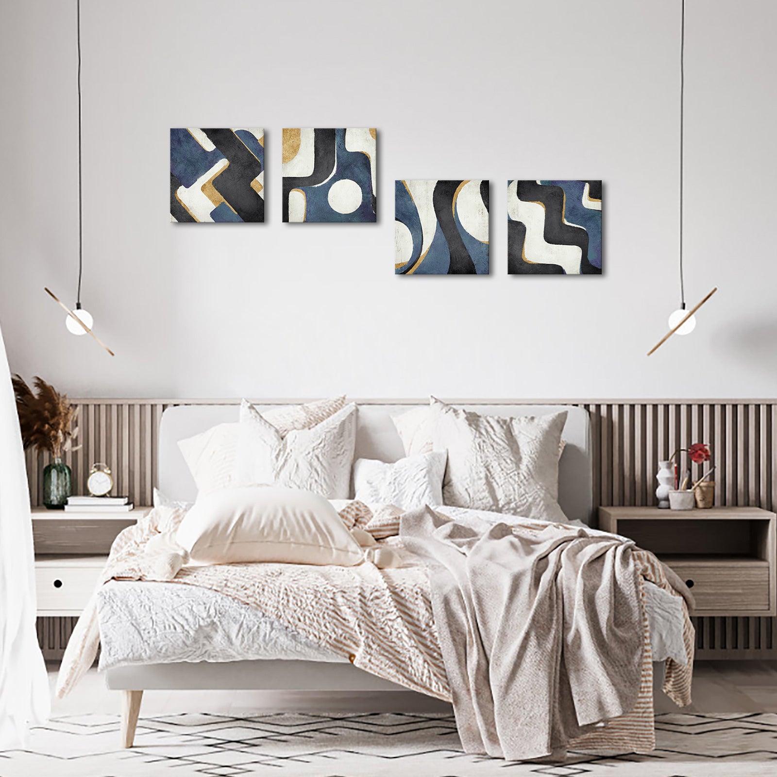 Geometric Shapes Flowing Lines