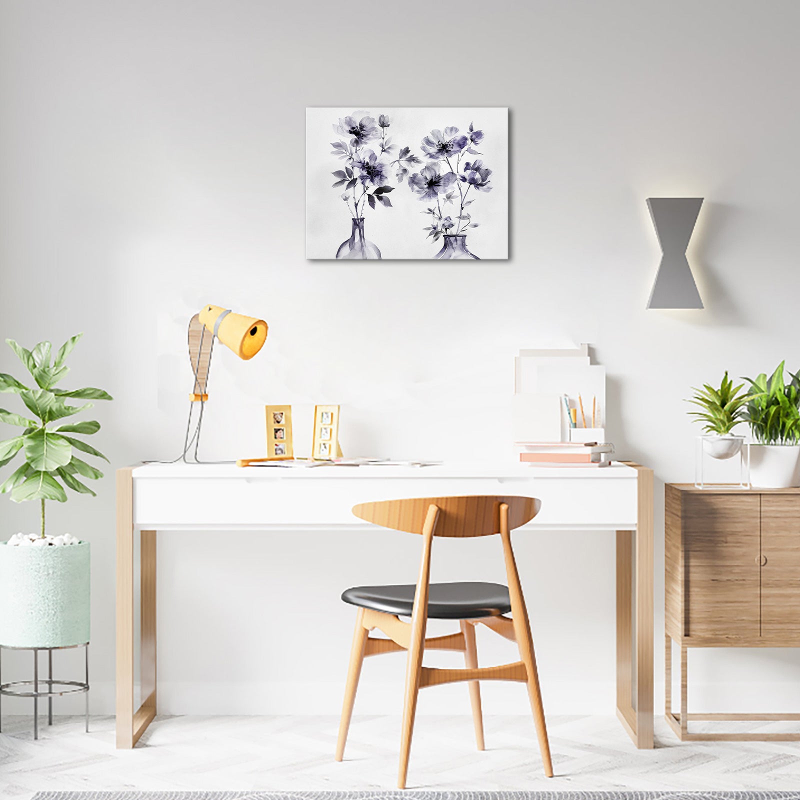 purple flower canvas wall art