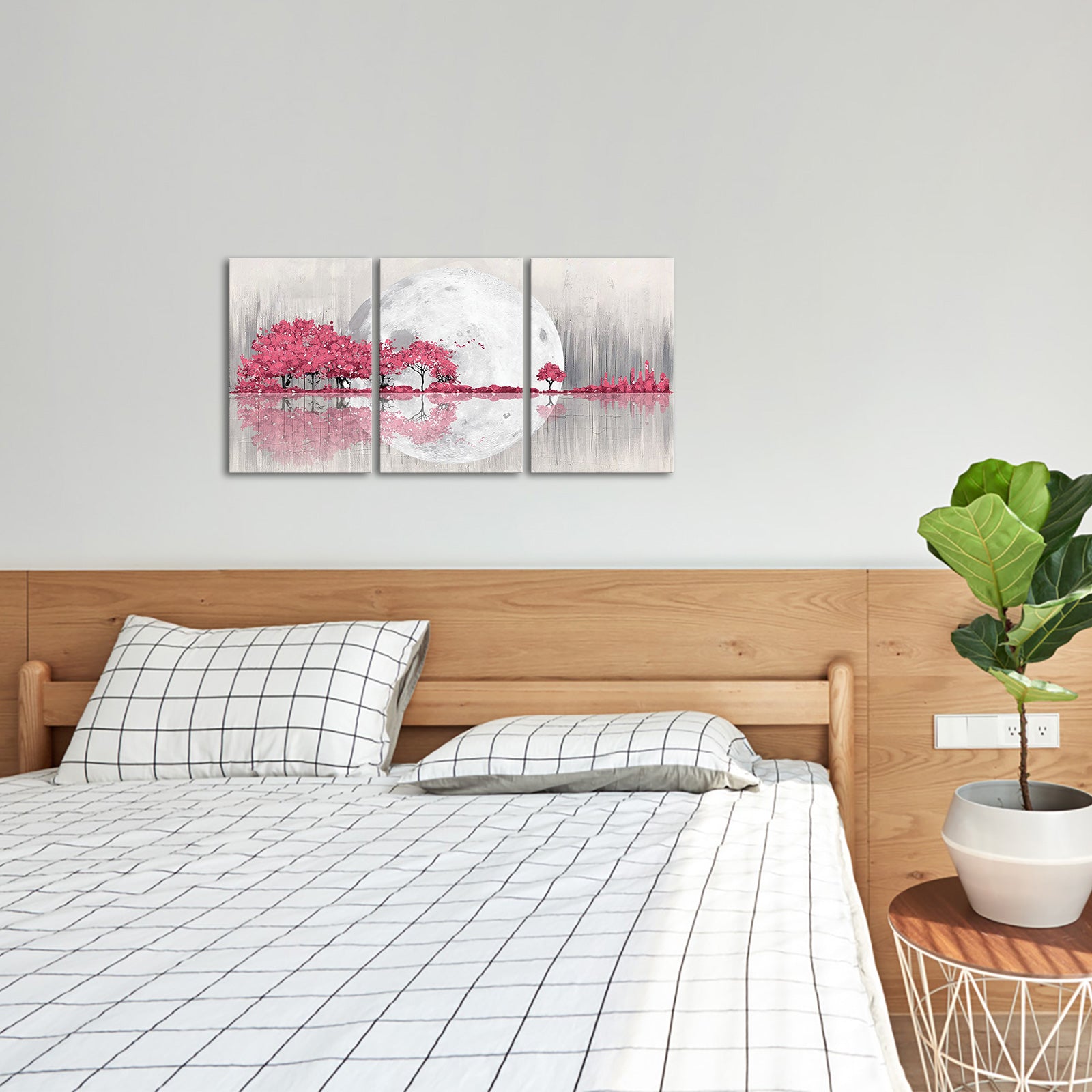 Triptych mountains and rivers modern canvas wall art