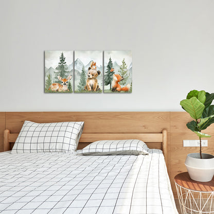 High quality canvas painting forest animals wall art multiple pieces