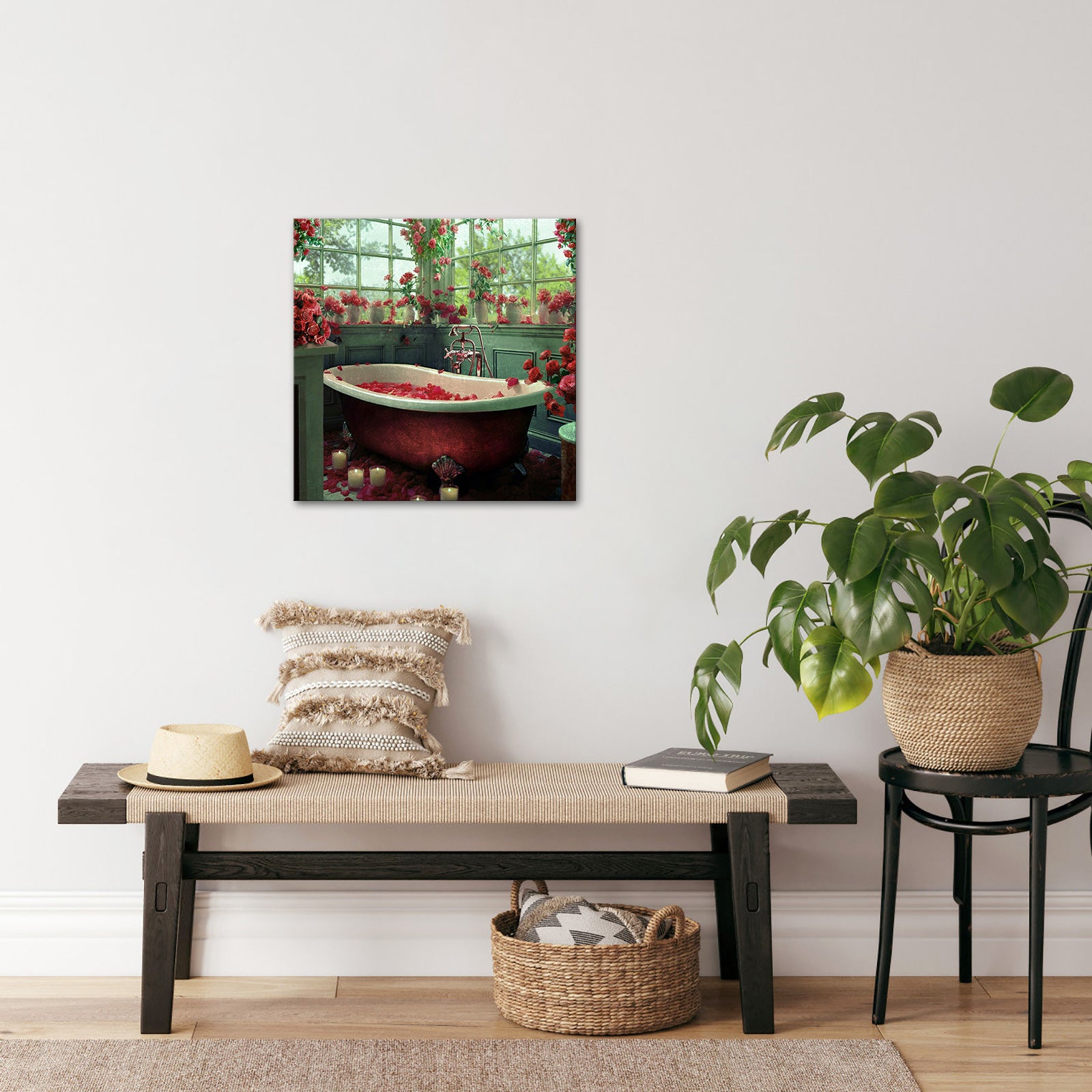 Suitable for bathroom square wall canvas decoration