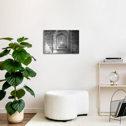 Black and white corridor endless canvas print art wall decor