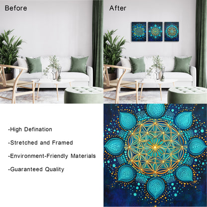 Turquoise Flower-Like Patterns
