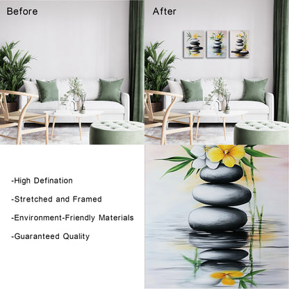 Zen-Like Tranquility Stones Water Bloom