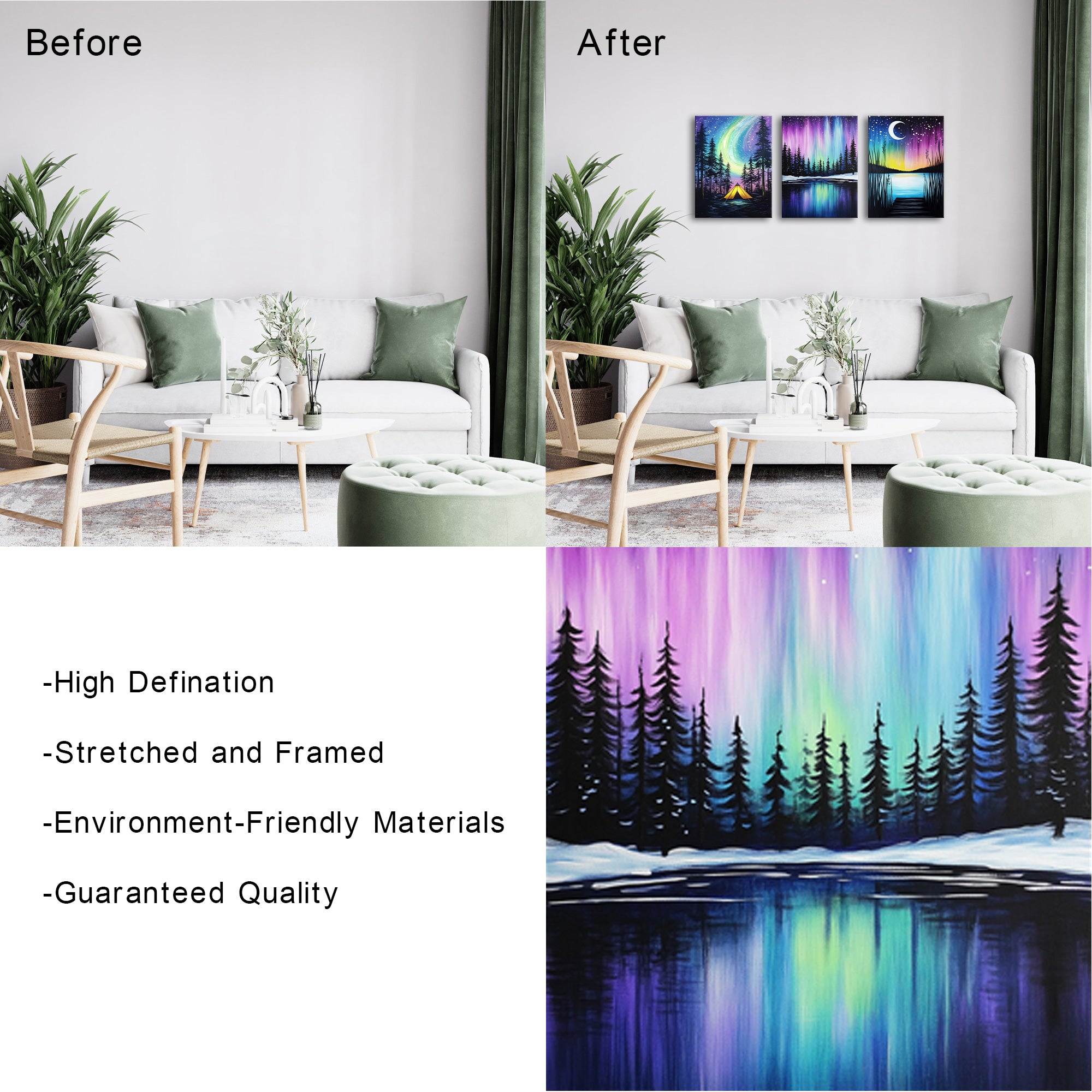 Aurora Borealis Night Landscape