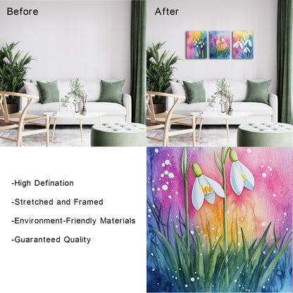 Snowdrops On Colorful Background