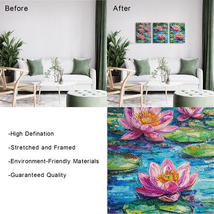 Pink Water Lilies On Pond