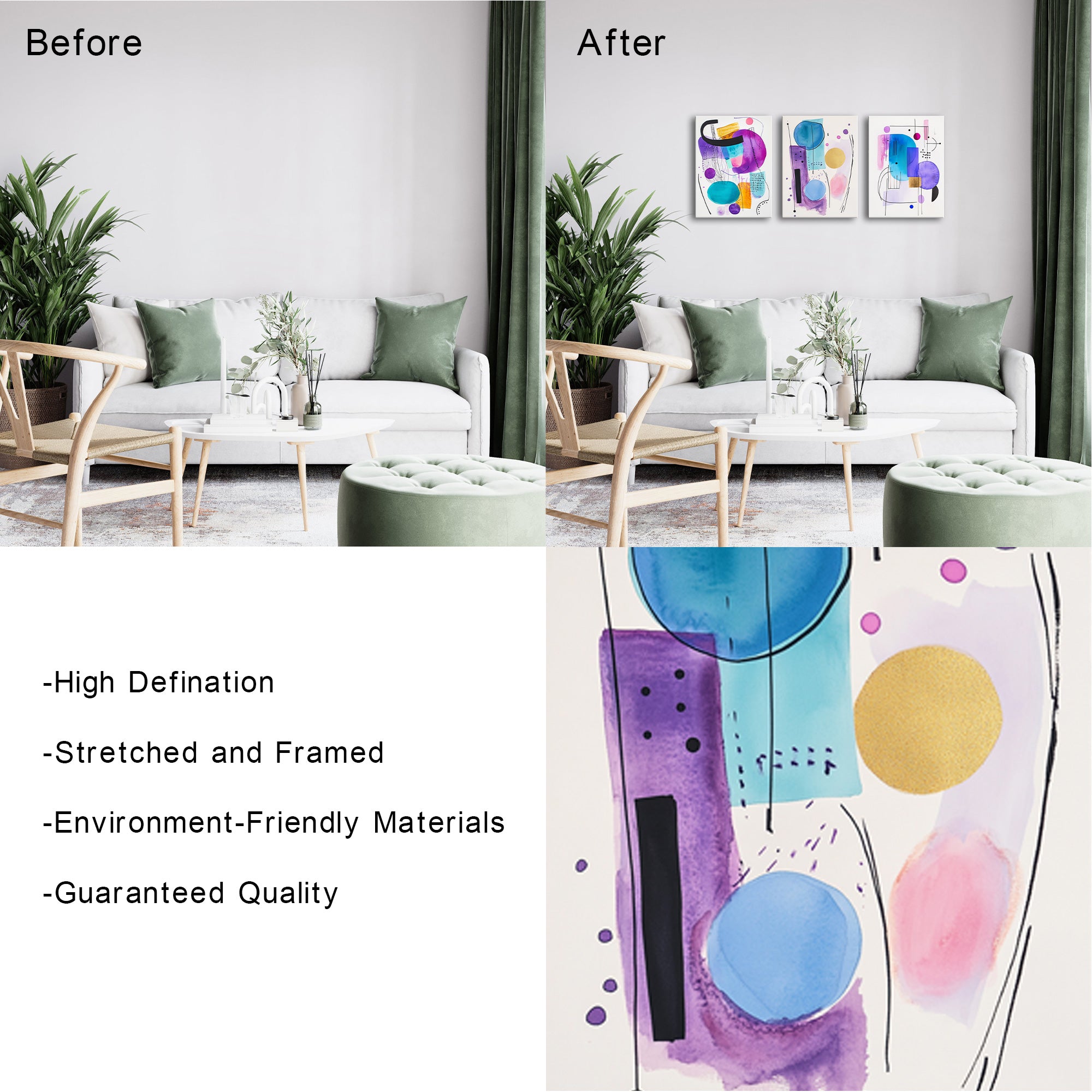 Abstract Watercolor Geometric Shapes
