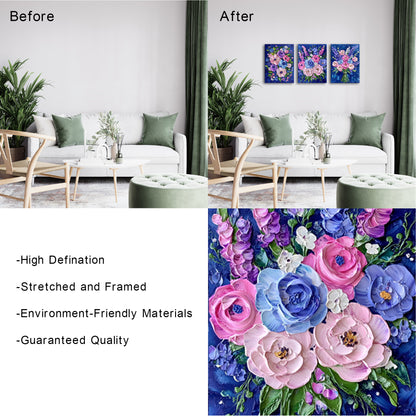 Colorful Bouquet Of Flowers On Blue Background