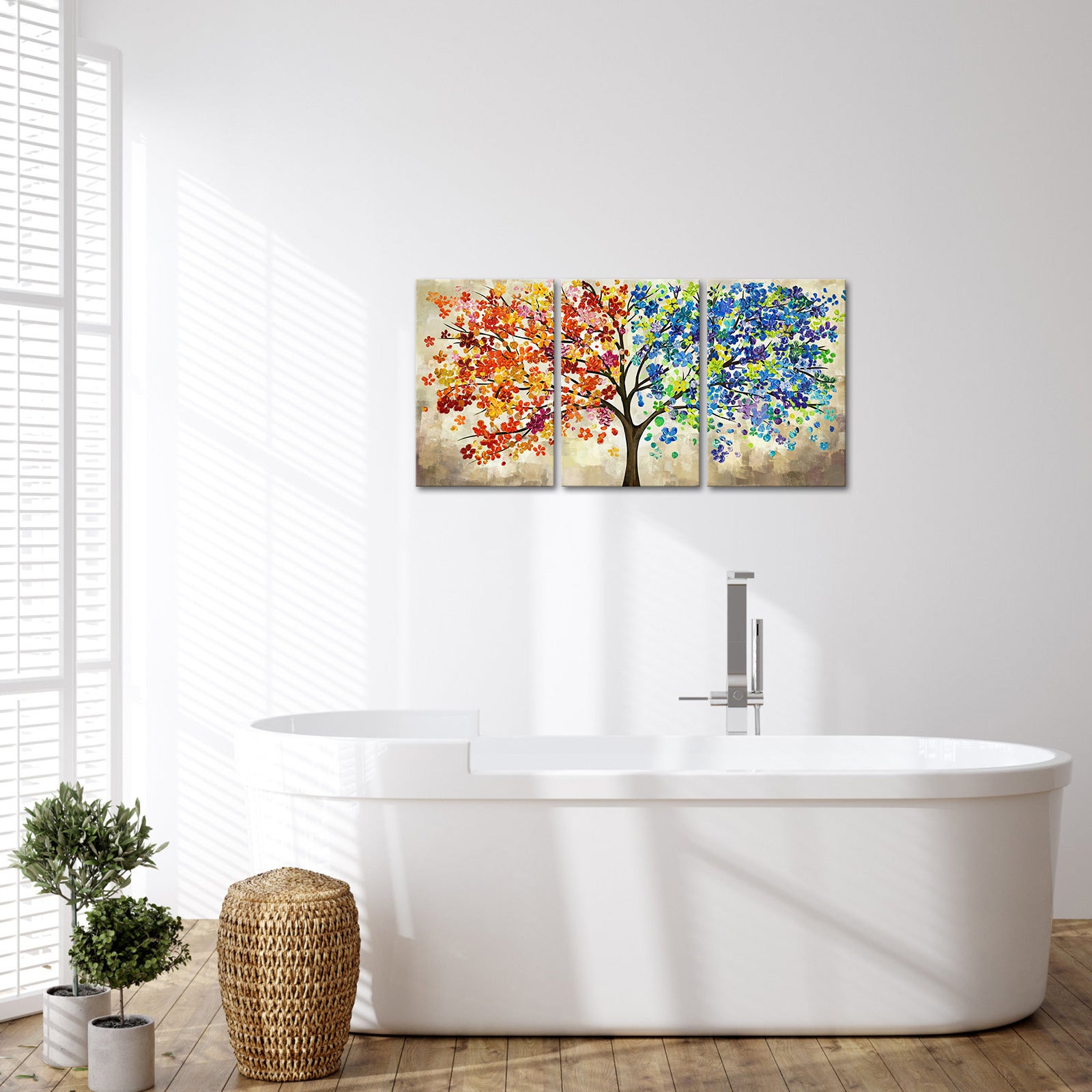 Triptych Two-color Tree of Life Gallery Art Print