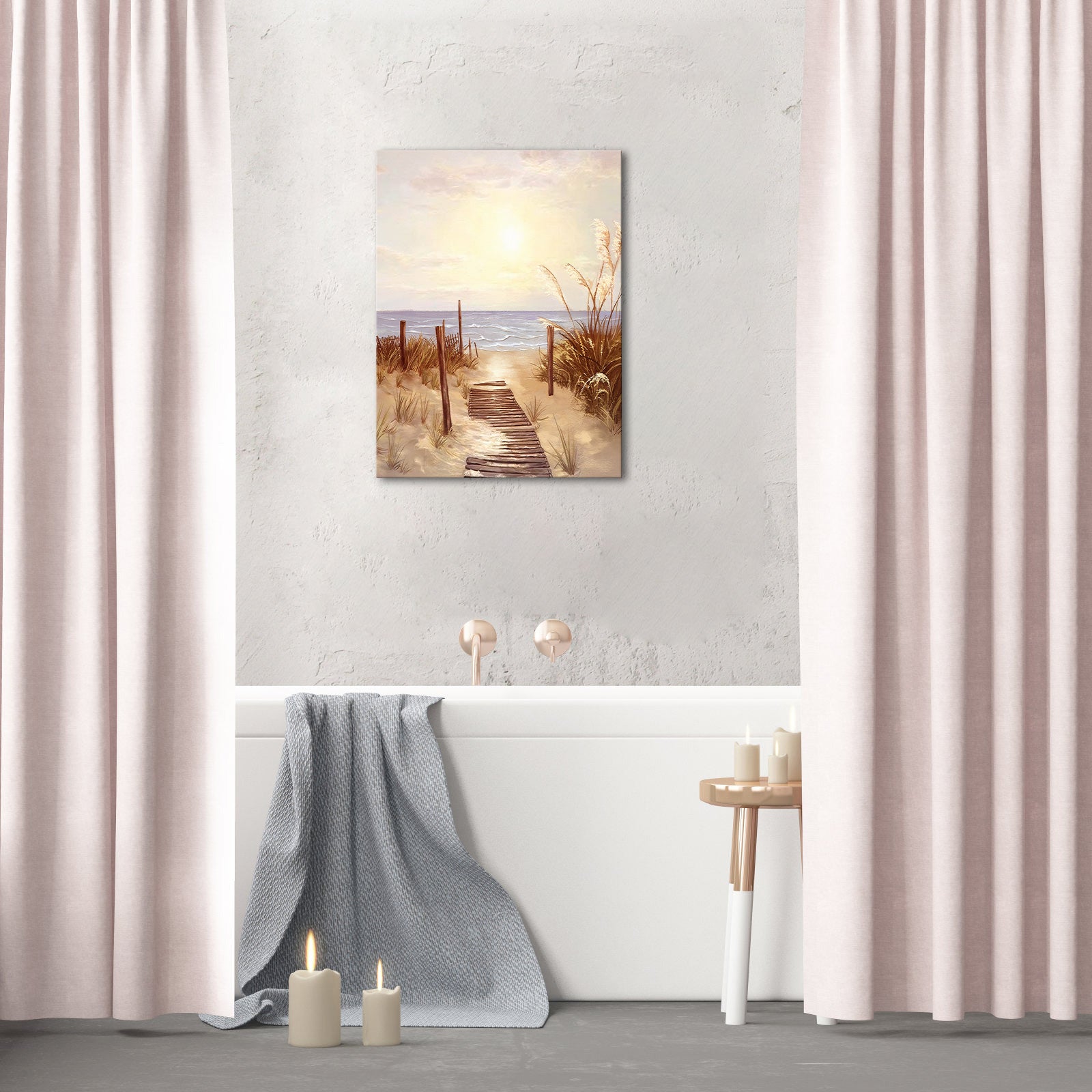 Beach Leading To The Ocean affordable canvas prints for bathroom 