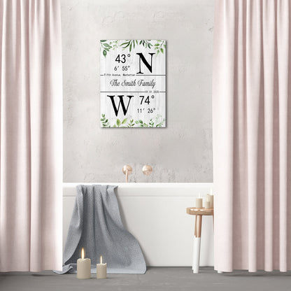 Custom Family Name Family Coordinates Canvas Print