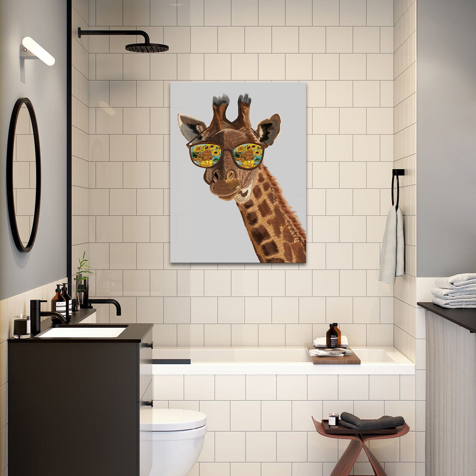 Giraffe With Sunflower Sunglasses