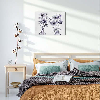 purple flower canvas wall art