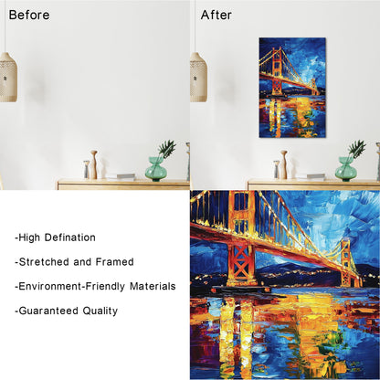 Abstract Golden Gate Bridge At Night