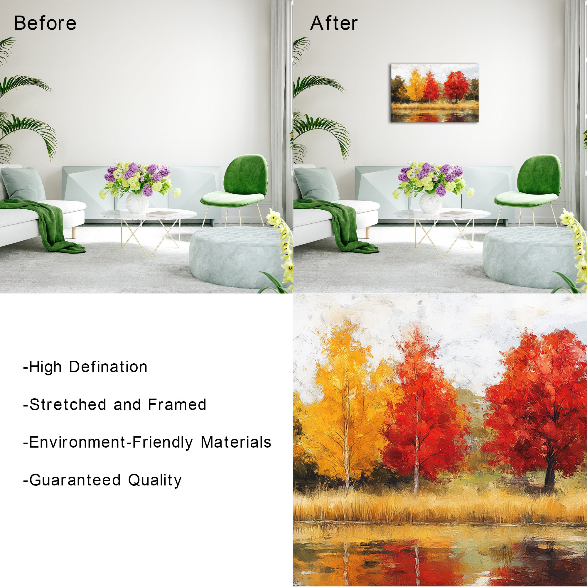 Autumn Trees By The Lake