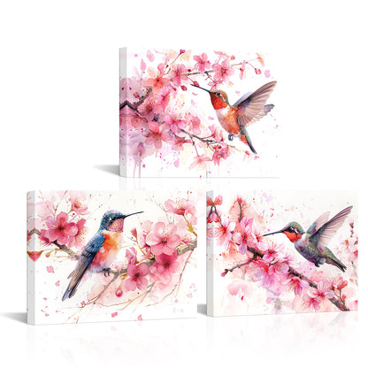 Hummingbird Hovers Amidst Cherry Blossoms