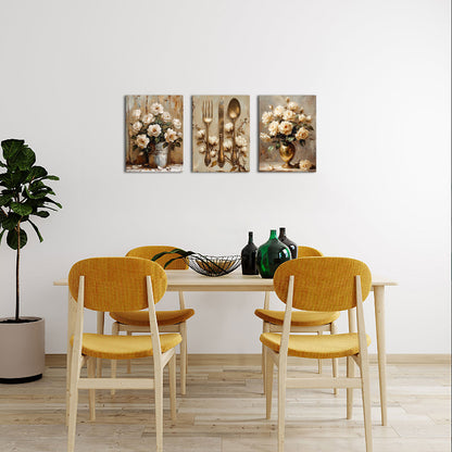 Retro Roses Antique Gold Cutlery