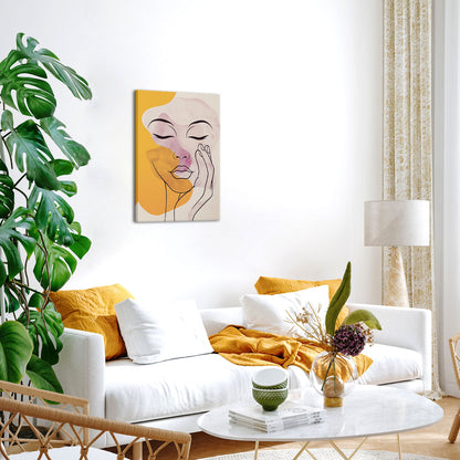 Abstract Thoughtful Woman's Face