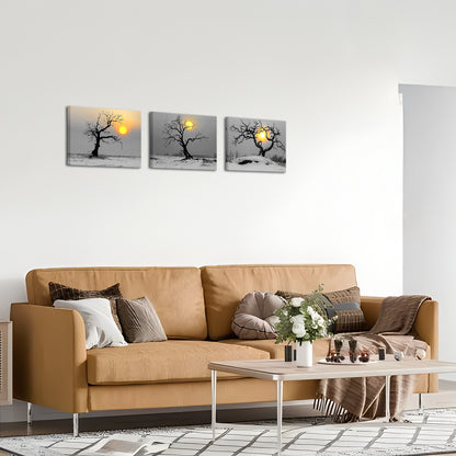 Winter Sunset And Skeletal Trees