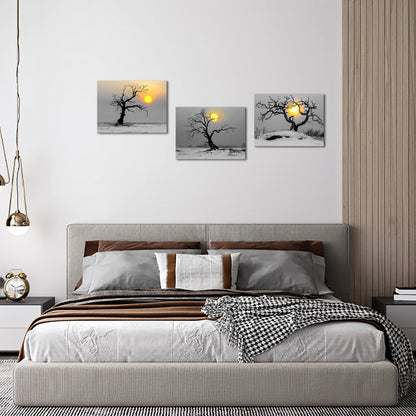 Winter Sunset And Skeletal Trees