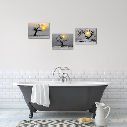 Winter Sunset And Skeletal Trees