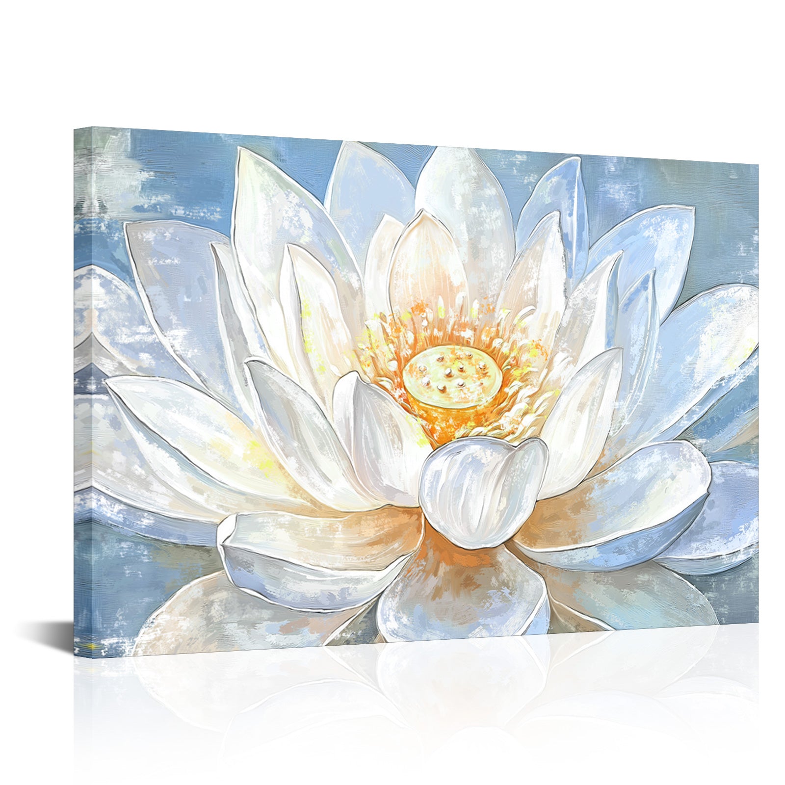 white lotus gallery wrapped canvas prints for livingroom
