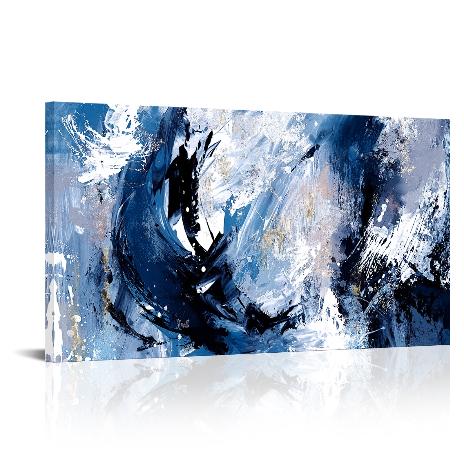 Abstract expressionism Blues Whites Collide