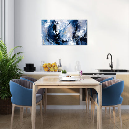 Abstract expressionism Blues Whites Collide