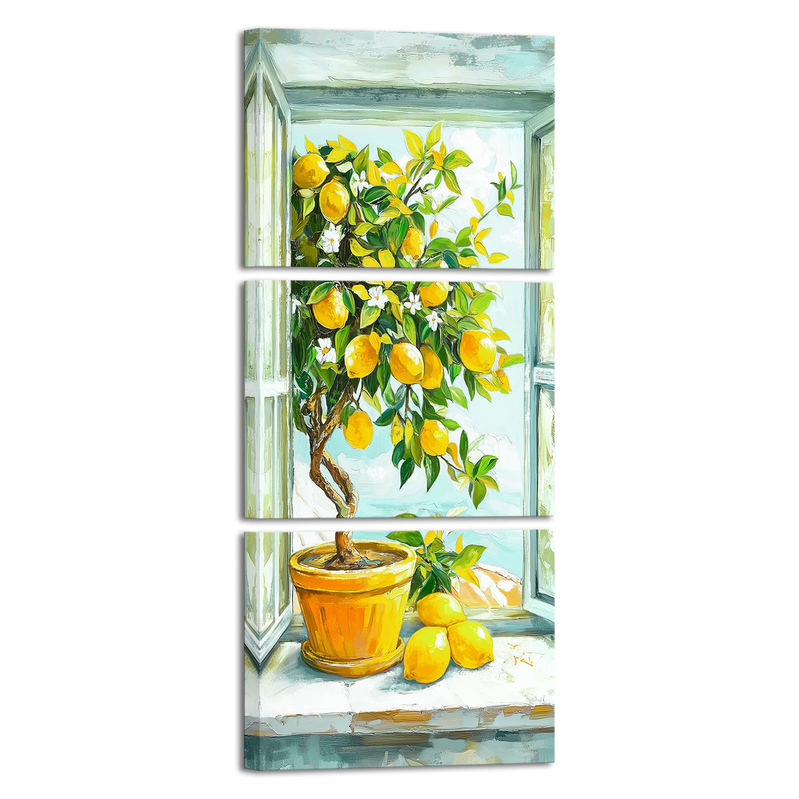 Lemon Tree Potted On Windowsill
