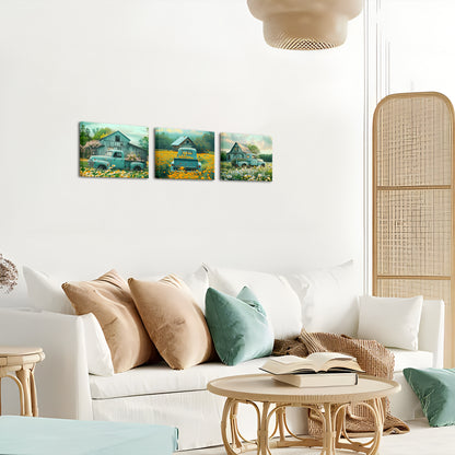 Pickup Truck Weathered Barn Wildflowers