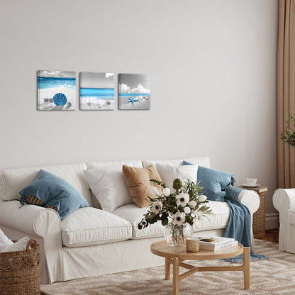 Sandy Beach With Seashells And Starfish