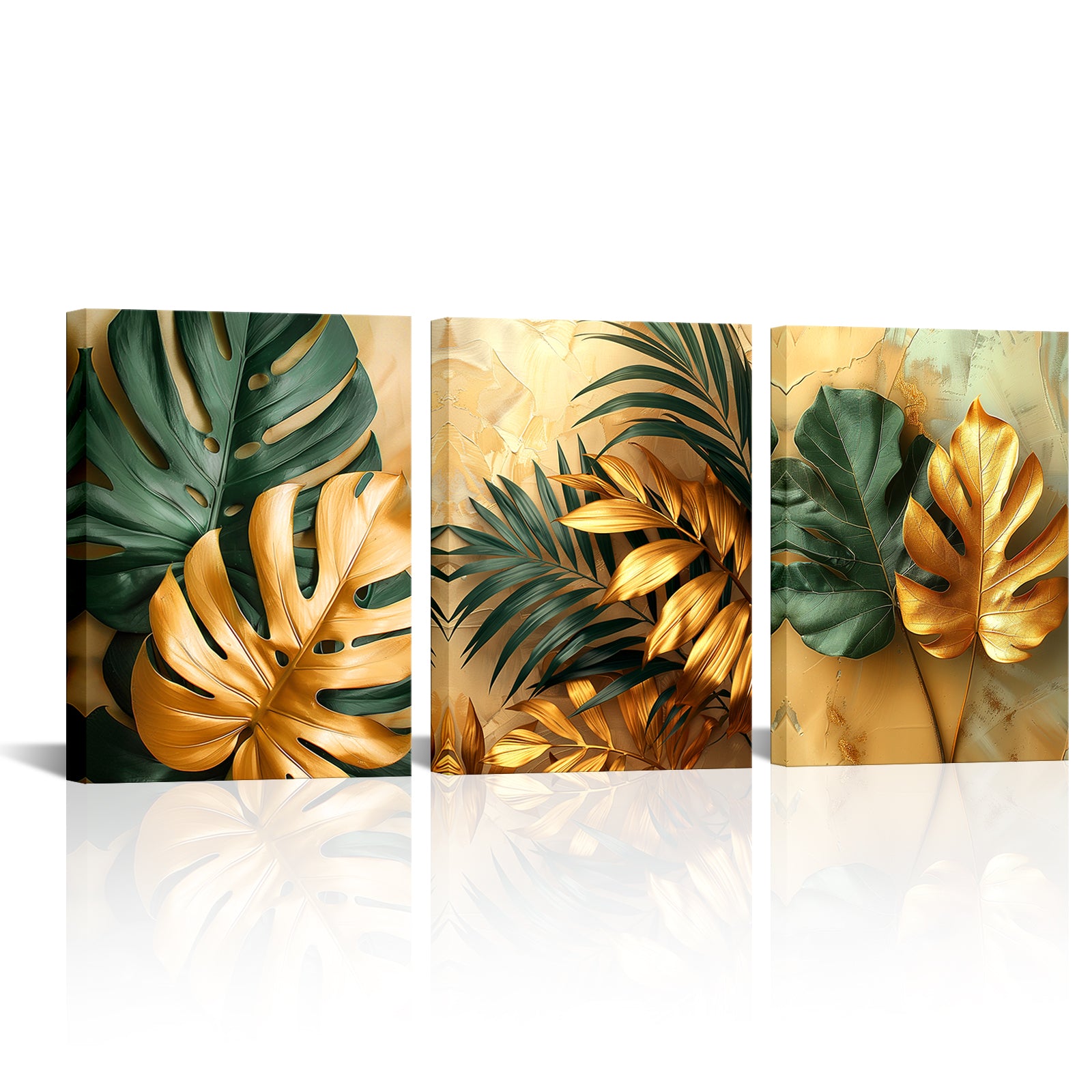 Gold And Green Tropical Leaves