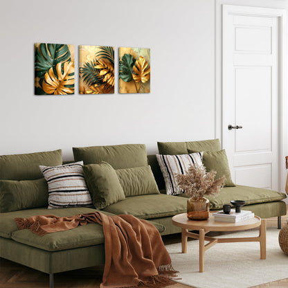 Gold And Green Tropical Leaves