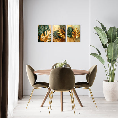 Gold And Green Tropical Leaves