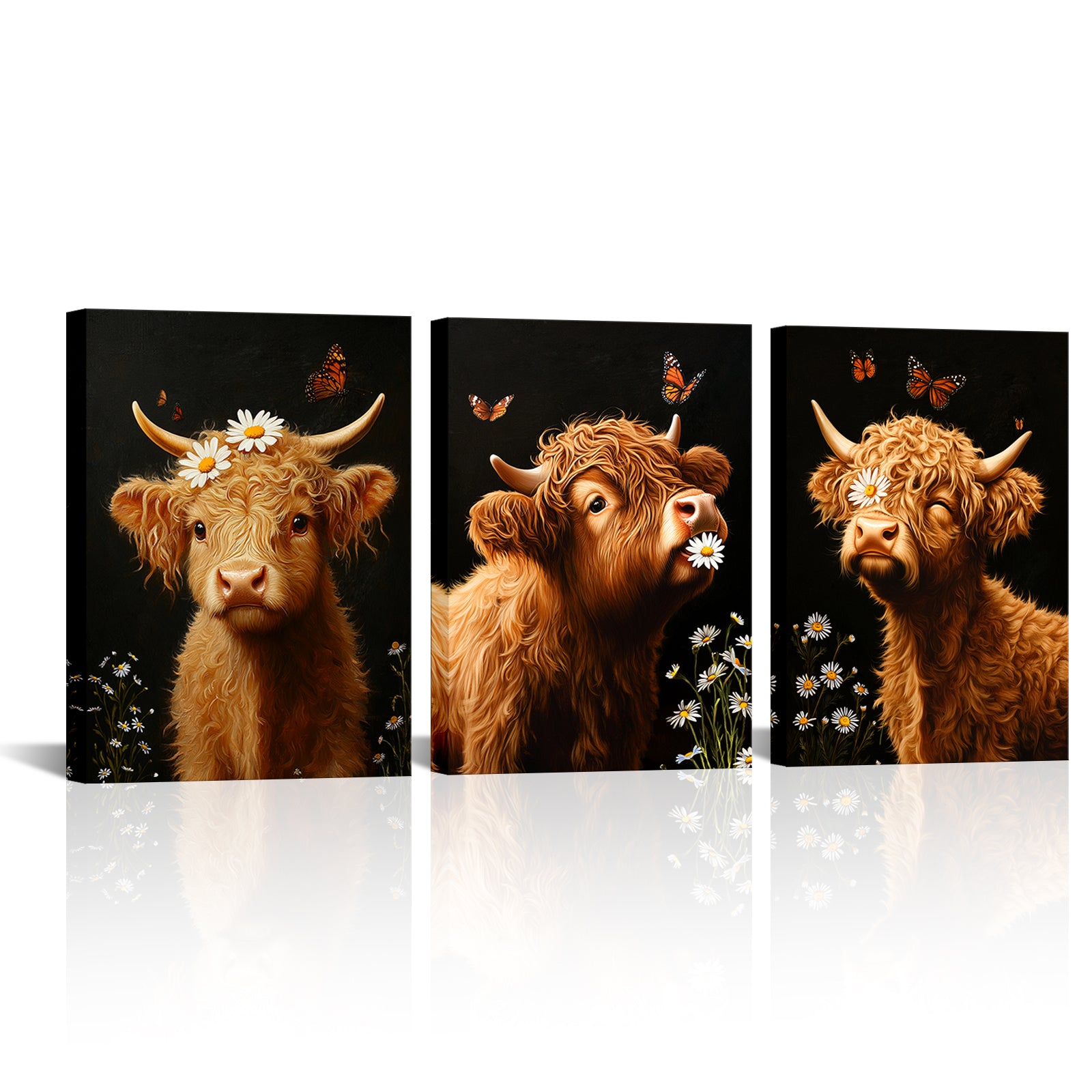 Highland Cow personalized picture to canvas wall art