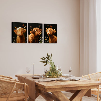 Highland Cow personalized picture to canvas wall art