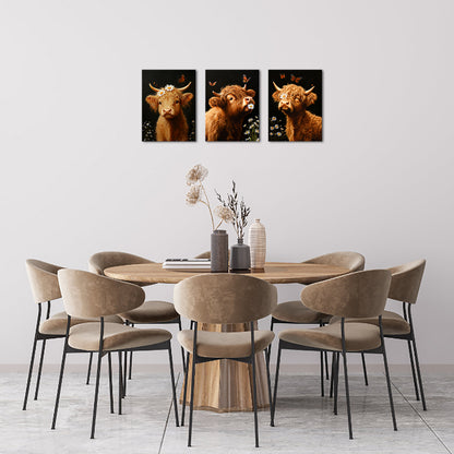 Highland Cow personalized picture to canvas wall art