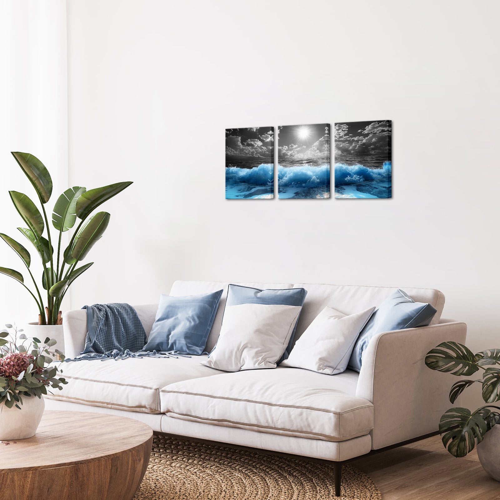 split canvas prints wave artwork for wall decor