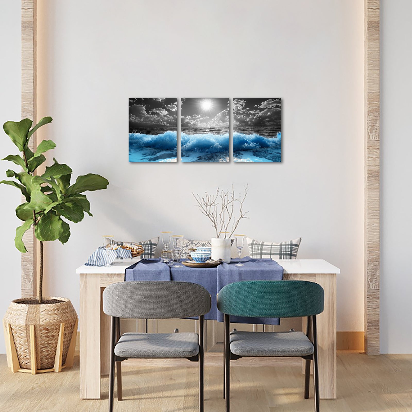 split canvas prints wave artwork for wall art